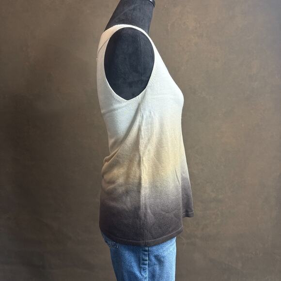 New York & Company Women’s Small Sleeveless Knit Tank Top Gradient Ombre Brown - Picture 2 of 8